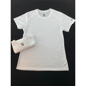Lot of 2 Badger Sport Ladies White Athletic T Shirt Performance Tee Size M